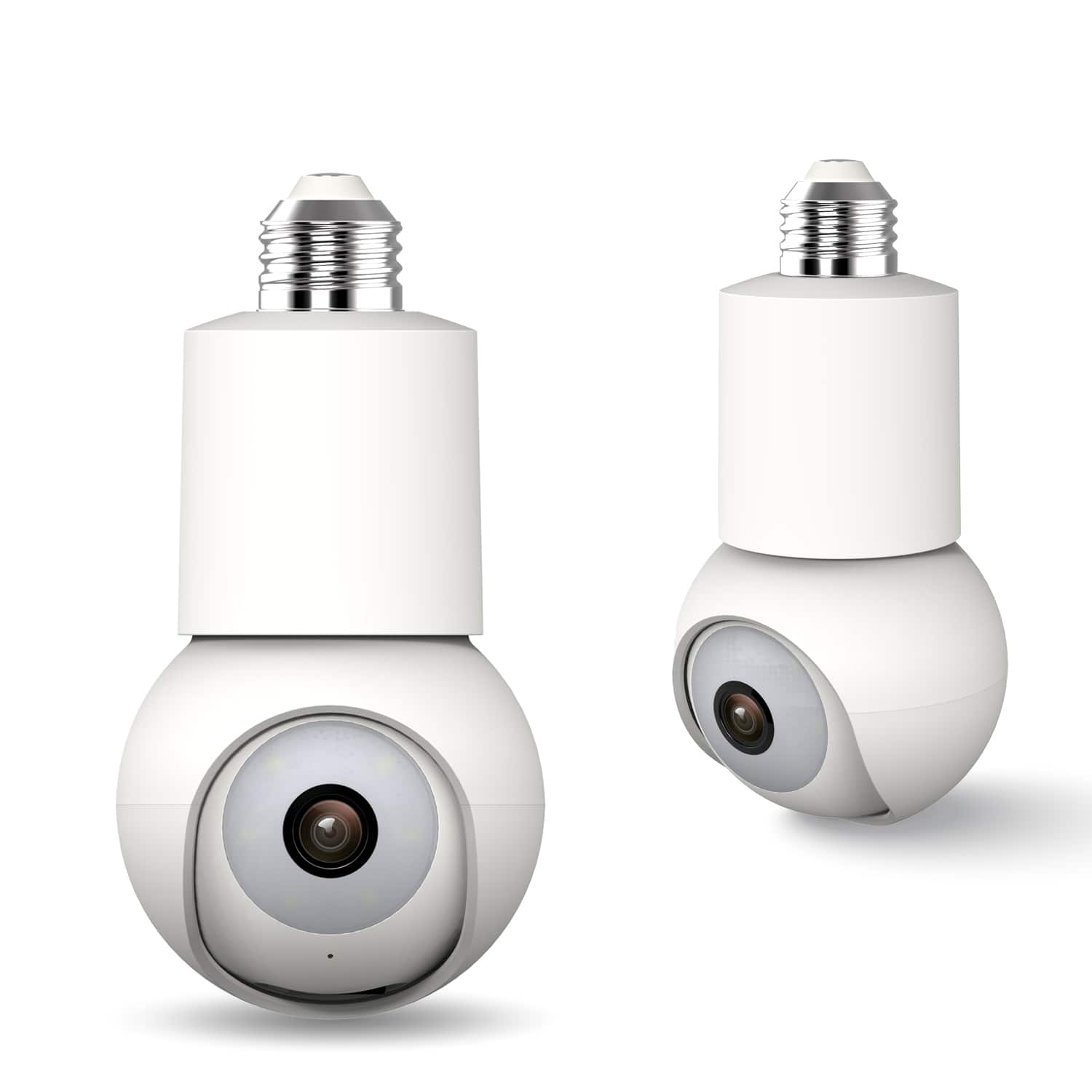 eco4life - Smart WiFi 2K/4MP PTZ Light Bulb Security Camera - WHITE