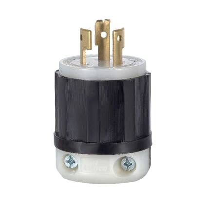Front. Leviton - Leviton Industrial Nylon Non-Grounding Plug Non-NEMA 16-10 AWG 3 Pole 3 Wire - Black|White.