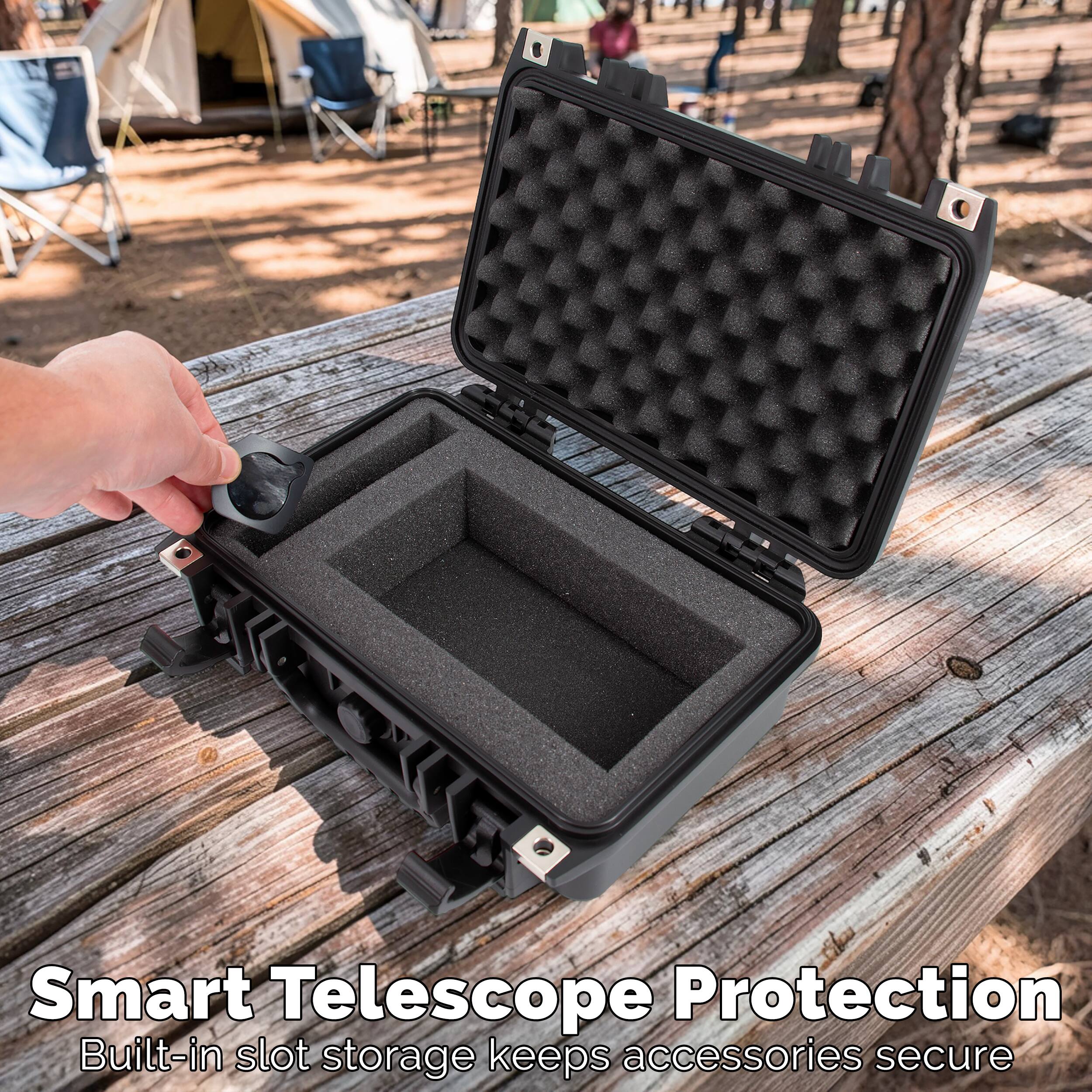 Smart Telescope Protection  
Built-in slot storage keeps accessories secure
