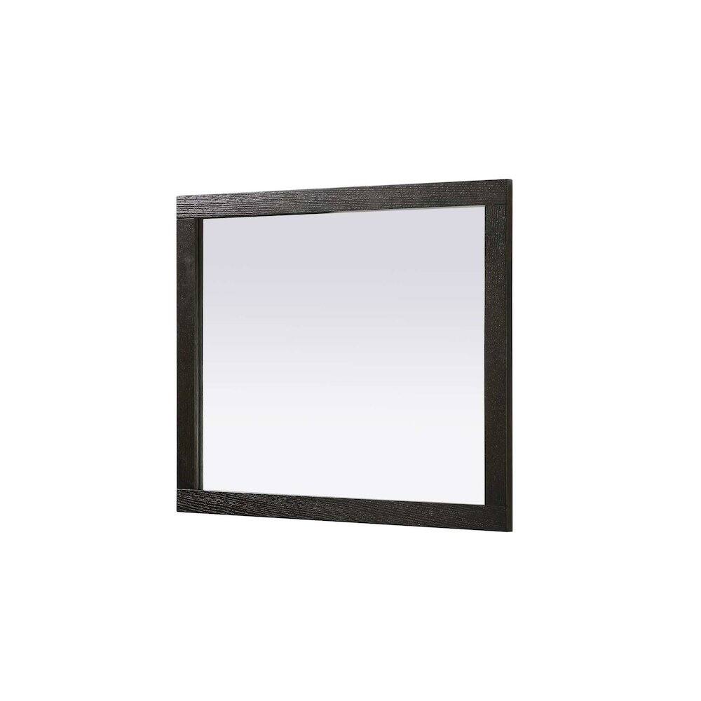 Alt View 1. Elegant Kitchen and Bath - Noah Wooden Rectangle Mirror 30 x 36 in Chocolate Oak - Chocolate Oak.