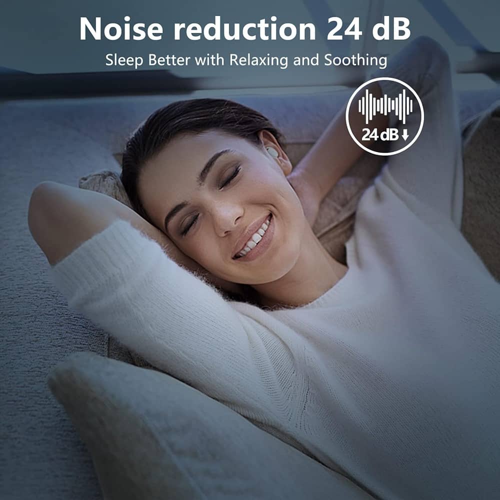 MOSZAR LLC - True Wireless Sleep Earbuds, Noise Cancelling, Ultra-Small Silicone Bluetooth In-Ear