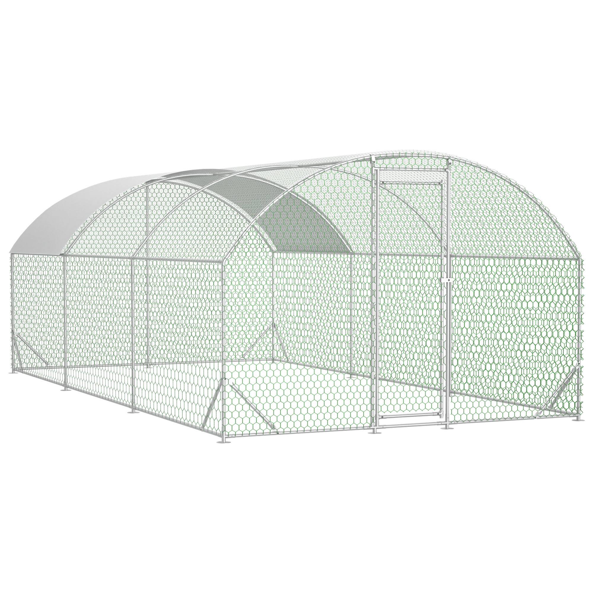 Alt View 6. Mondawe - 10ft x 20ft Large Metal Chicken Coop with Waterproof and Anti-UV Cover.