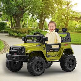 GARVEE - 12V Kids Ride On Truck with Parent Remote Control, Spring Suspension, LED Lights, Bluetooth, Off-Road Electric Car