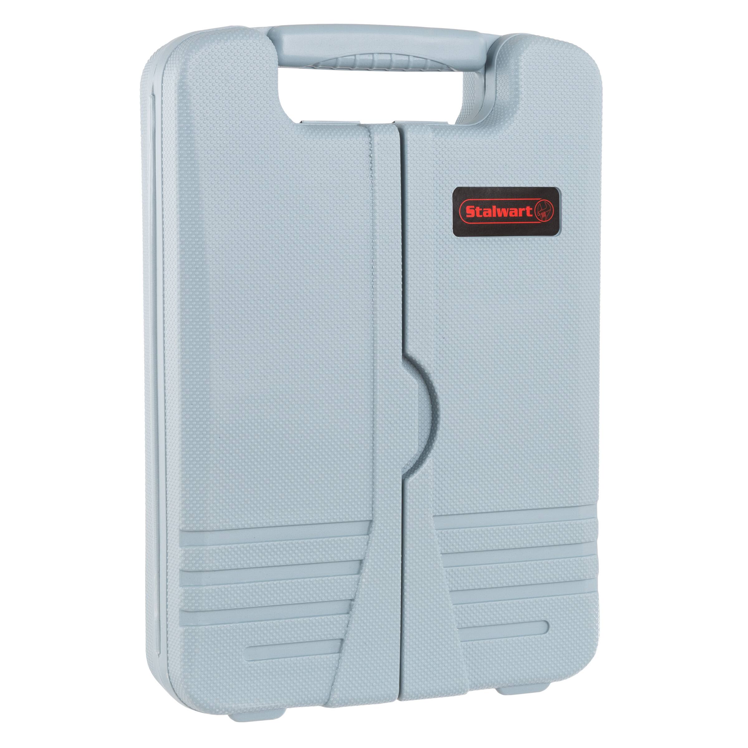Alt View 2. Stalwart - Tool Kit 132 Heat-Treated Pieces with Carrying Case Essential Steel Hand Tool and Basic Repair Set for Home - Gray.