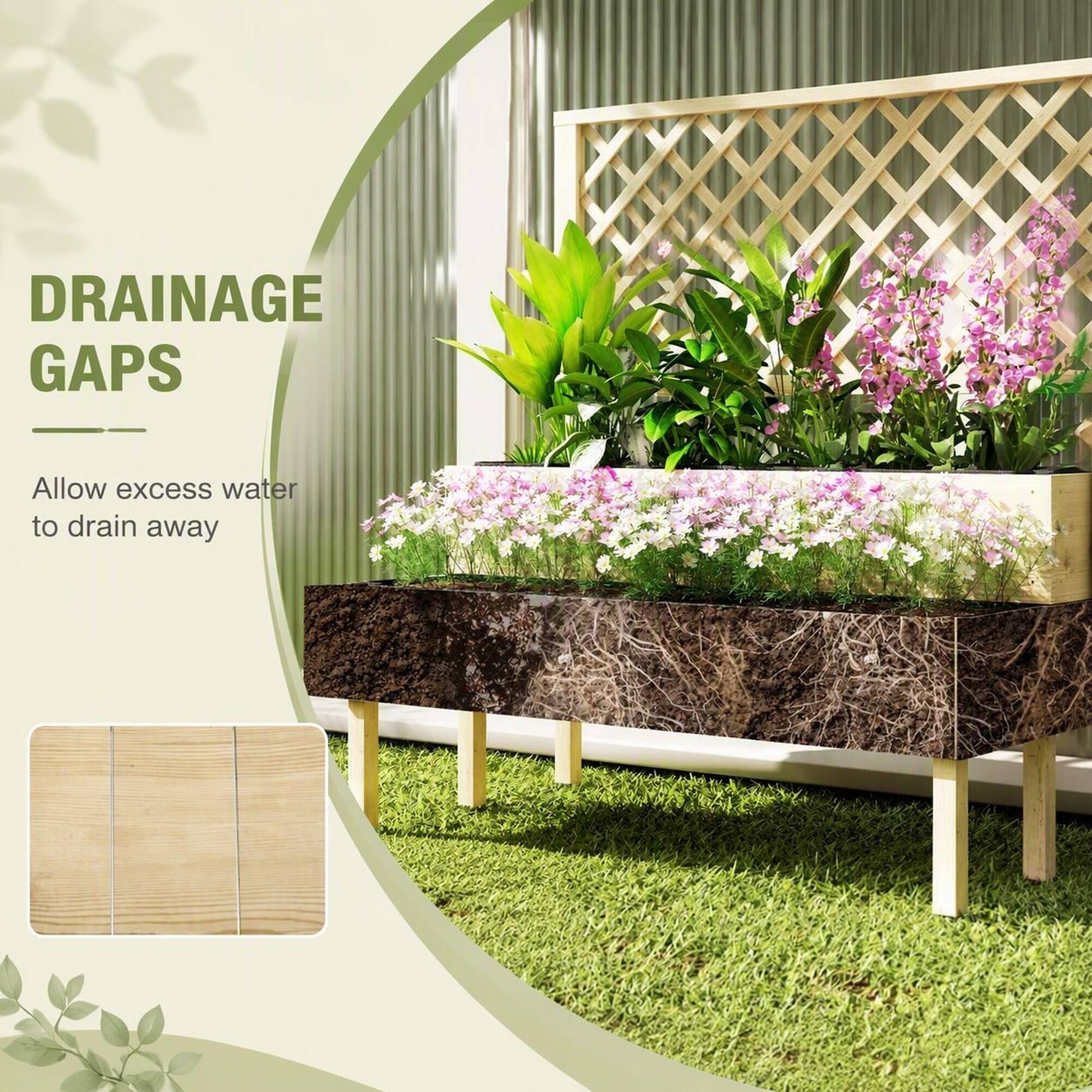 DRAINAGE GAPS  
Allow excess water to drain away