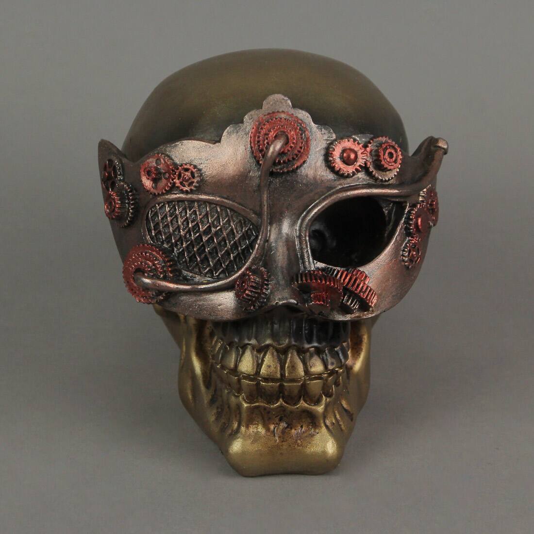 Alt View 3. Everspring Import Co. - Resin Steampunk Masquerade Skull Statue Gothic Home Decor Figurine Sculpture Art - Bronze.