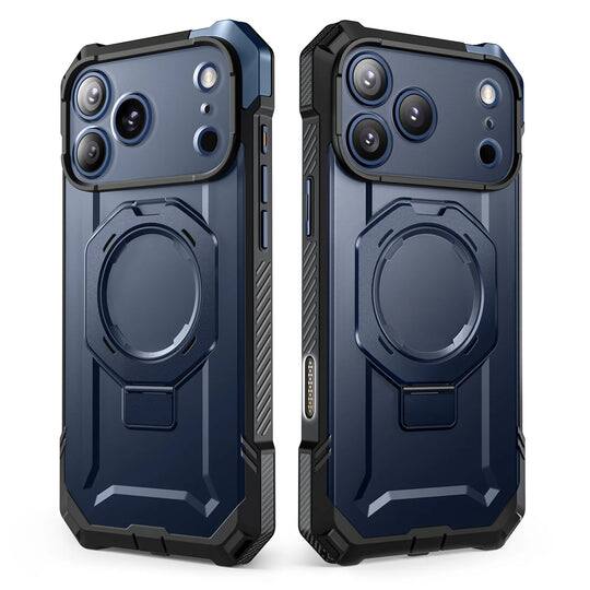 Left. SUPCASE - UB Grip Rugged MagSafe Case for iPhone 17 Pro Max – Heavy-Duty Protection with Magnetic Charging Support - Azure.
