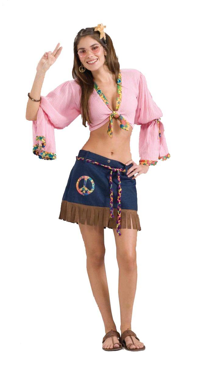 Forum Novelties - Sexy Generation Hippie Chickie Costume Skirt Adult One Size Fits Most - Blue price history on PriceWatchPro