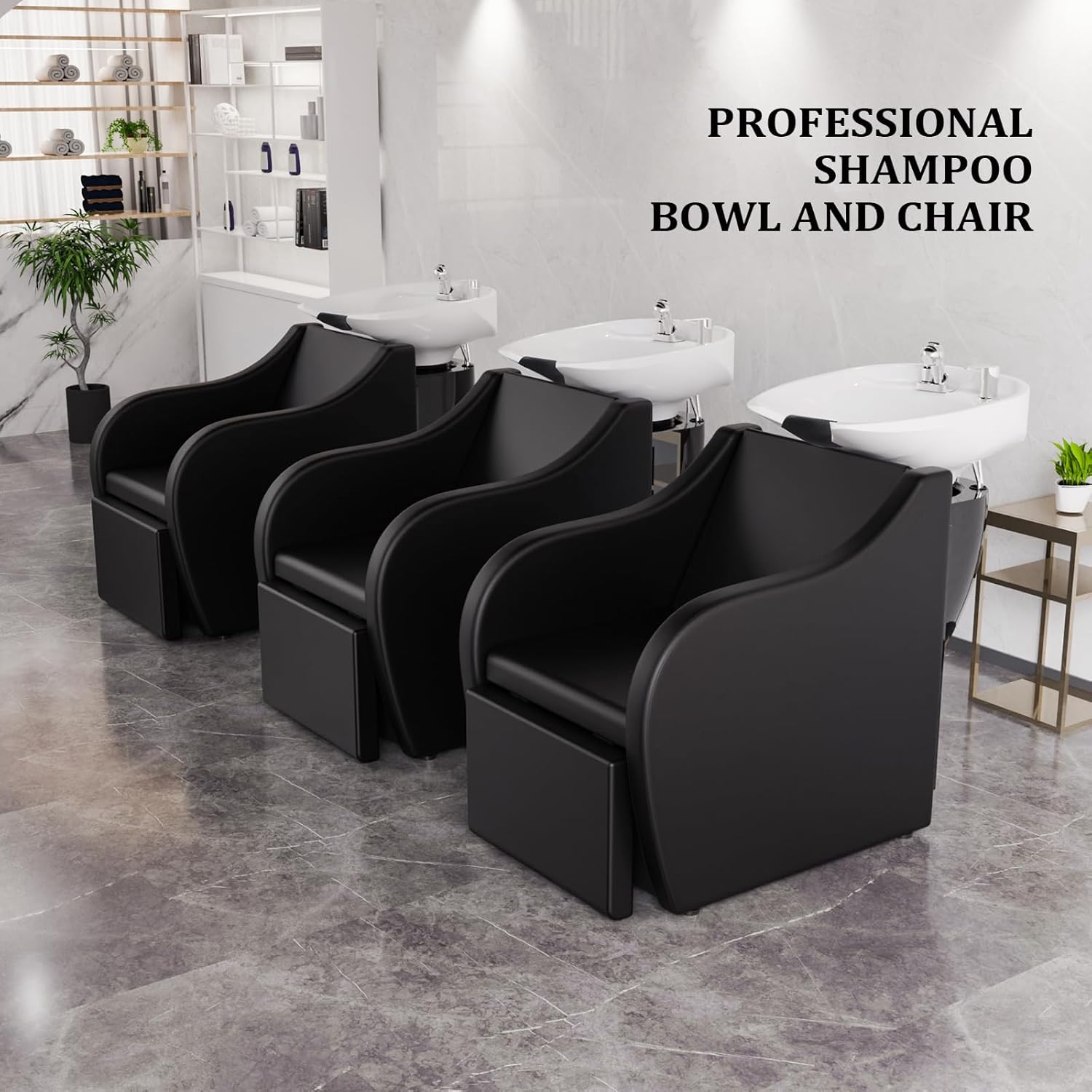 PROFESSIONAL SHAMPOO BOWL AND CHAIR