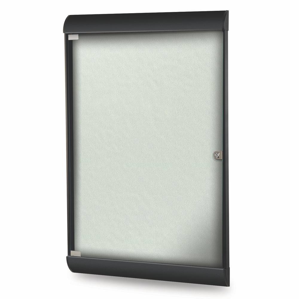 Ghent - Silhouette 1 Door Enclosed Vinyl Bulletin Board with Black Frame, 4'H x 2'W, Silver price history on PriceWatchPro