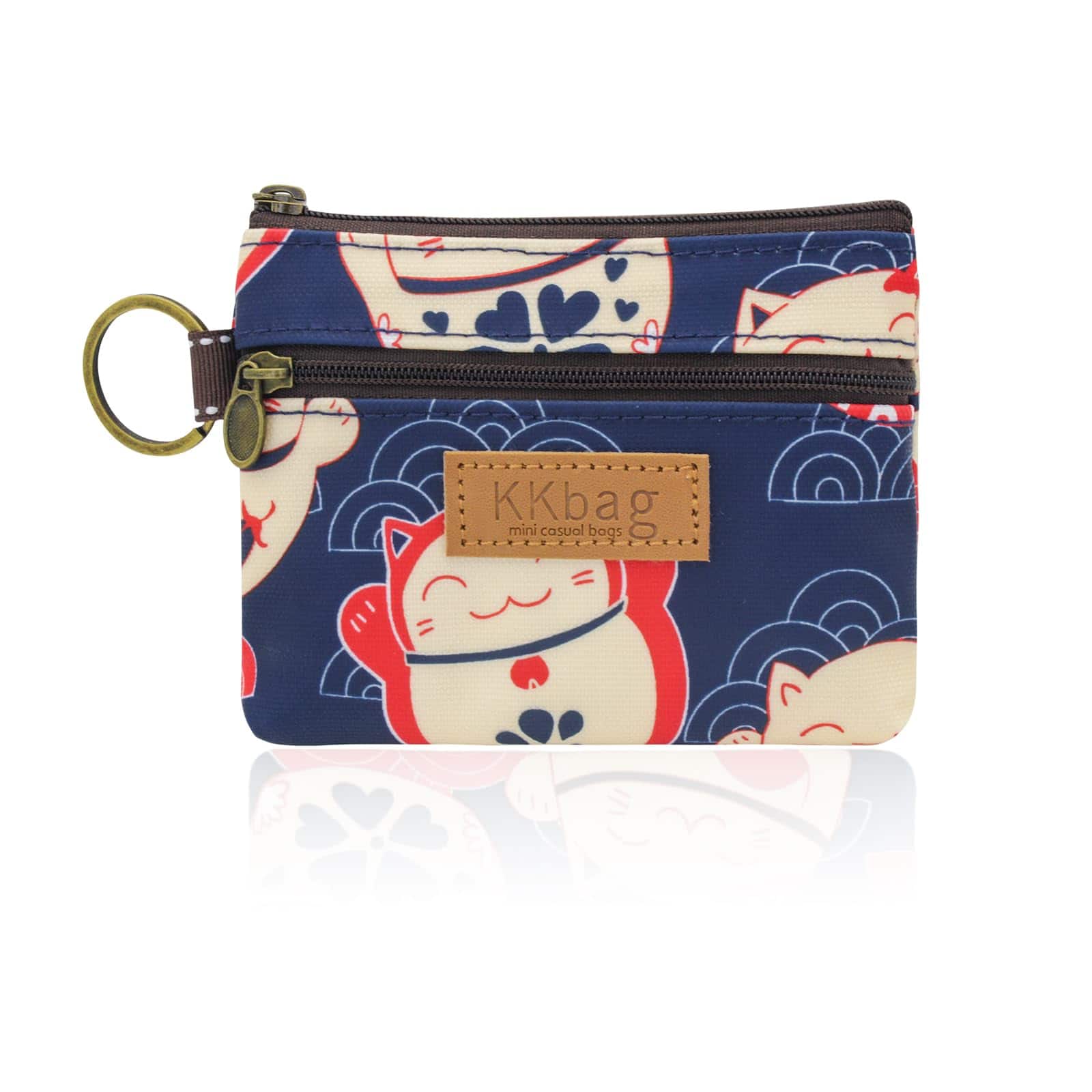 Jadie Link - Bag Waterproof Wallet Small Purse Zipper Keyring Cute Pouch Women Change Mini Storage Cards Keys Lipsticks - Blue