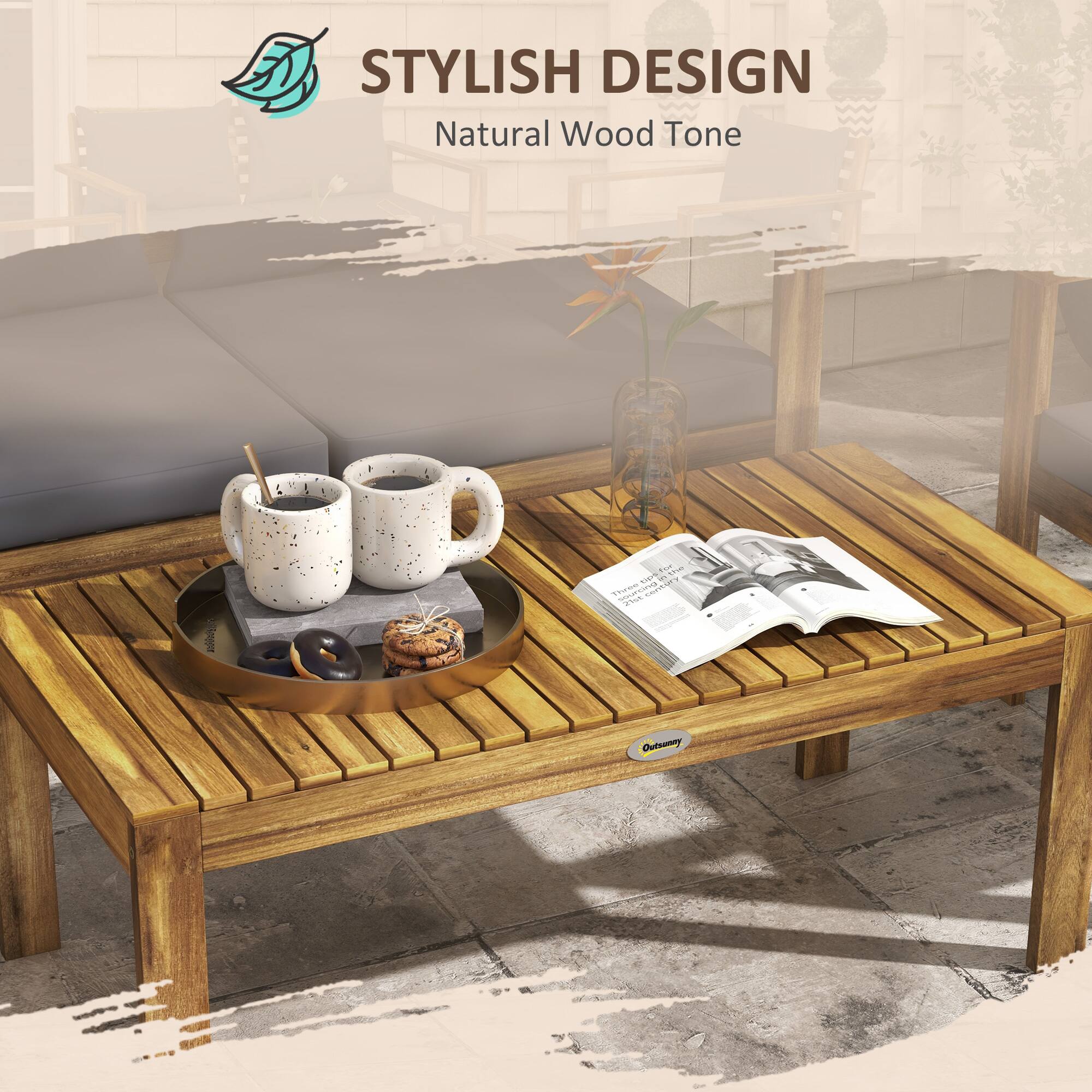 STYLISH DESIGN  
Natural Wood Tone