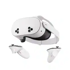 Front. Meta - Meta Quest 3S 128GB | VR Headset Without Wires — Thirty-Three Percent More Memory — 2X Graphical Processing Power - White.