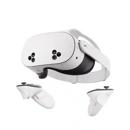 Front. Meta - Meta Quest 3S 128GB | VR Headset Without Wires — Thirty-Three Percent More Memory — 2X Graphical Processing Power - White.