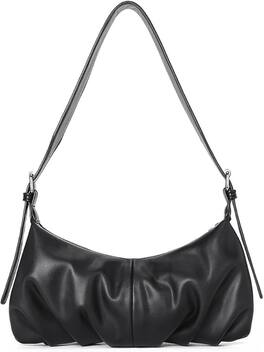 Vulpecula Spade - Shoulder Bag,Purses for Women Dumpling Small Hobo Bags Vegan Leather Ladies Clutch with Adjustable Strap - 01-black