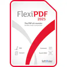 FlexiPDF 2025 is the PDF all-rounder that allows you to edit PDFs as if you were using a word processor. It also offers features such as commenting, converting, scanning, and OCR. Soft Maker is the company behind this versatile software.
