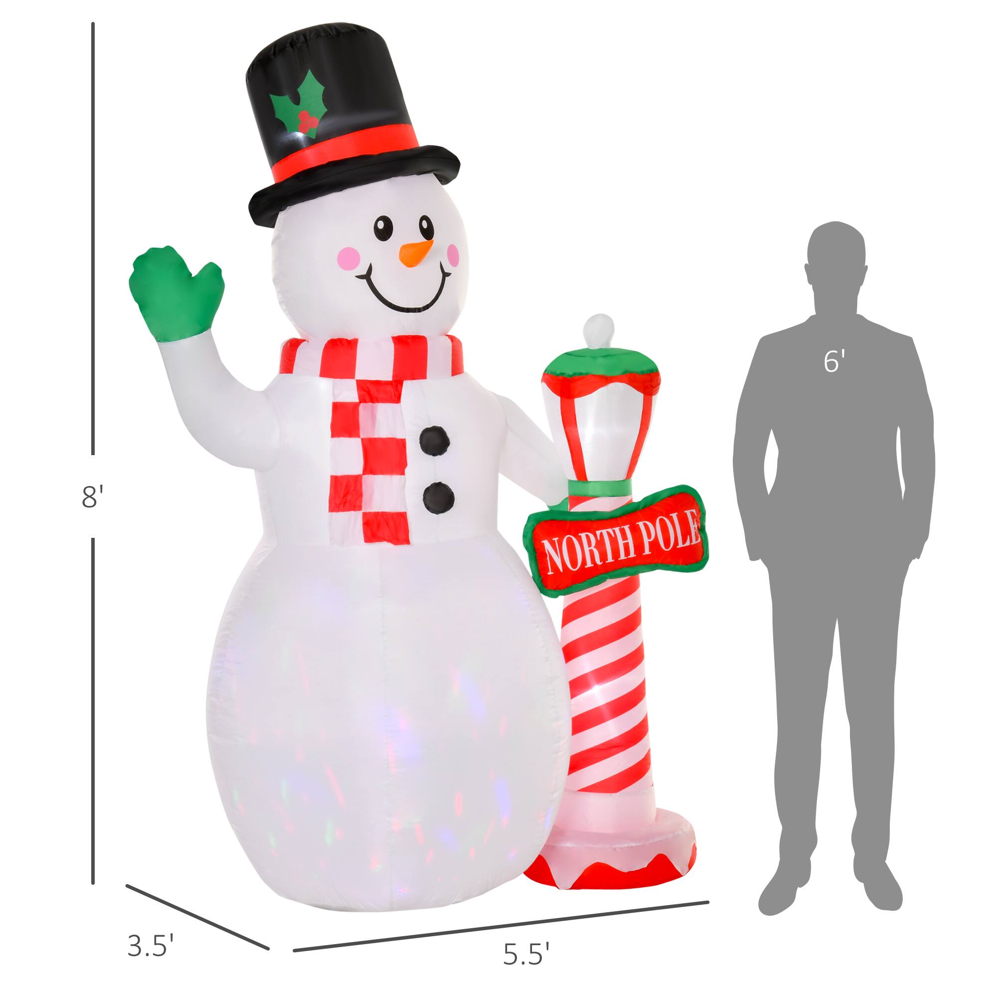 The corrected text is: 6' 8' NORTH POLE 3.5' 5.5'