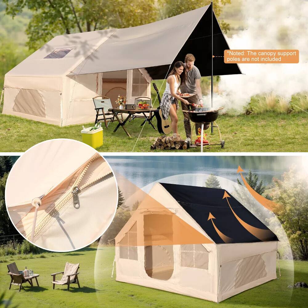 HONGGE Inflatable Camping Tent with Awning Skylight and