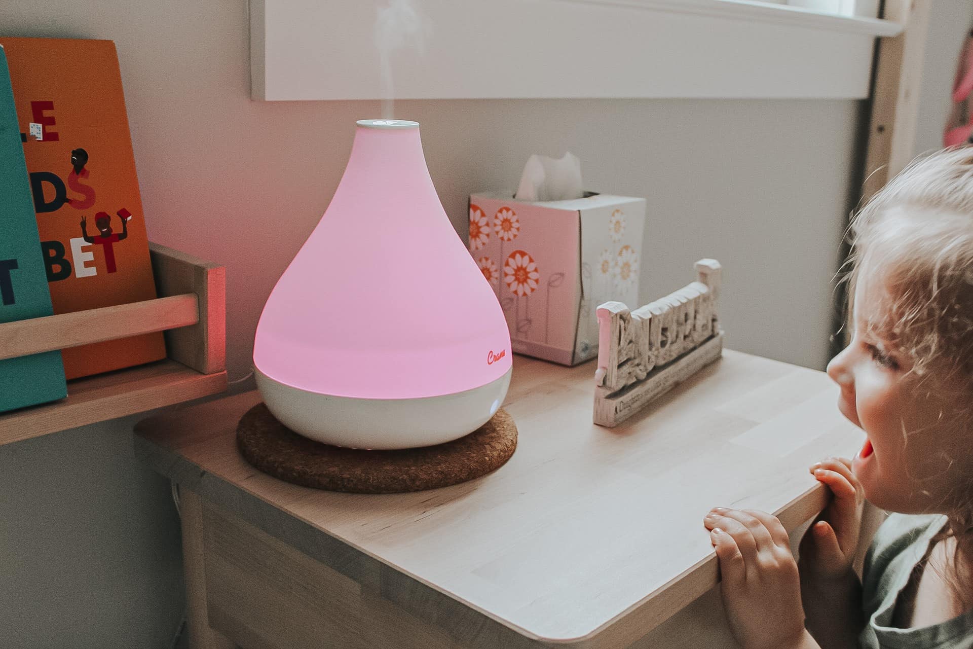 Alt View 11. CRANE - 0.35 Gal. 2-in-1 Ultrasonic Cool Mist Humidifer & Aroma Diffuser - White.
