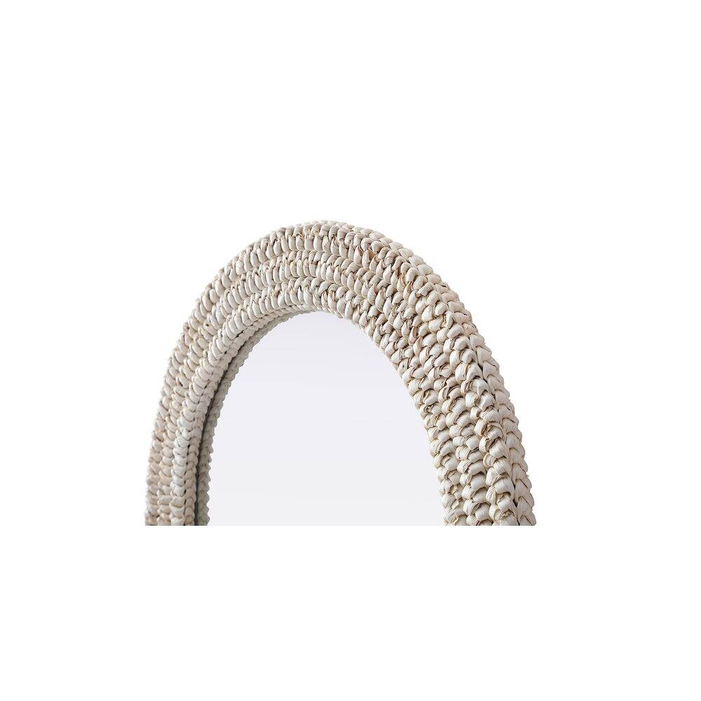 Left. Elegant Decor - Arch Cornhusk Mirror 24x36 in Linen White - Linen White.
