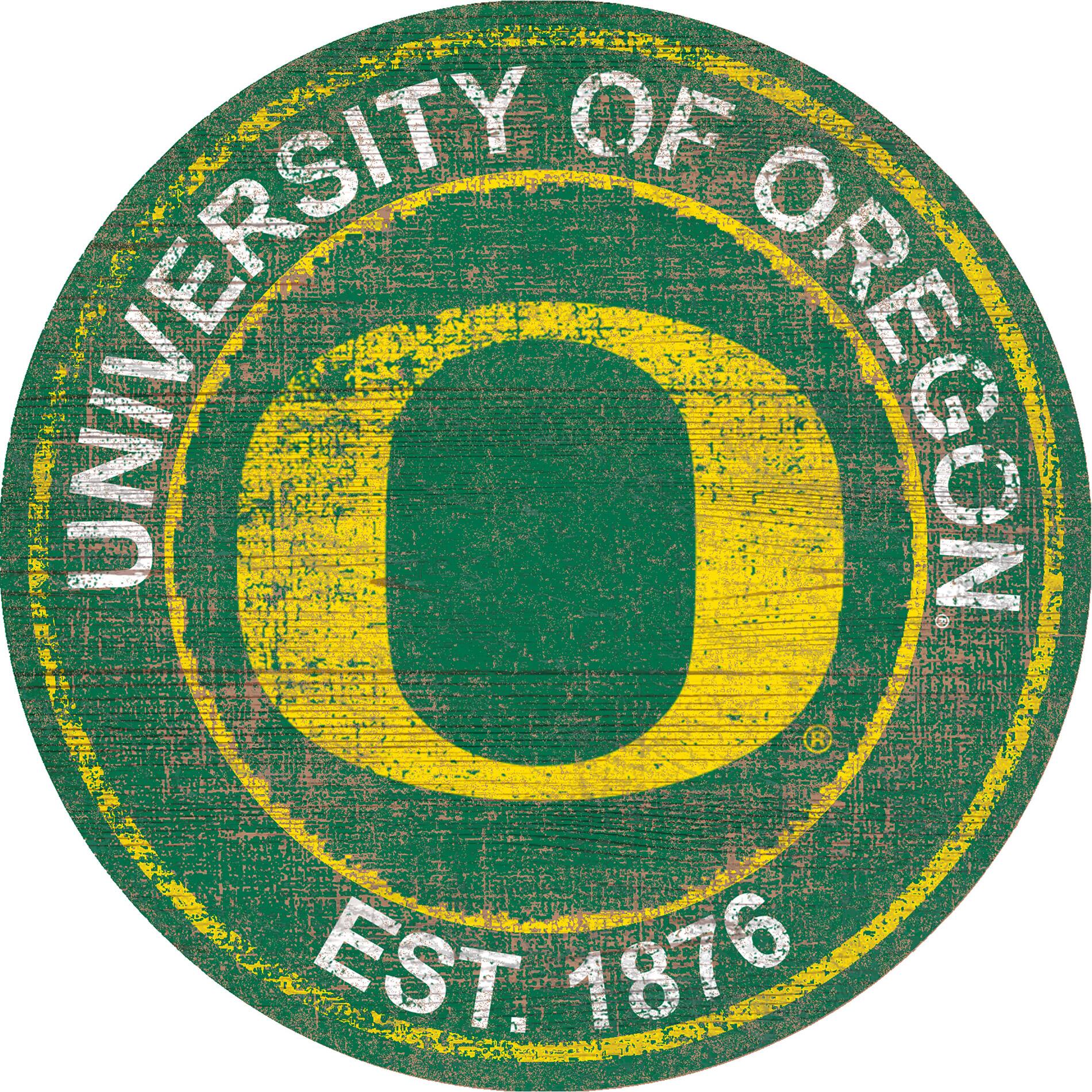 Oregon Ducks 24'' Round Heritage Logo Sign