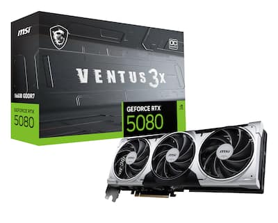 MSI NVIDIA GeForce GeForce RTX 5080 16G VENTUS 3X OC PLUS 16GB MSI NVIDIA GeForce GeForce RTX 5080 16G VENTUS 3X OC PLUS 16GB