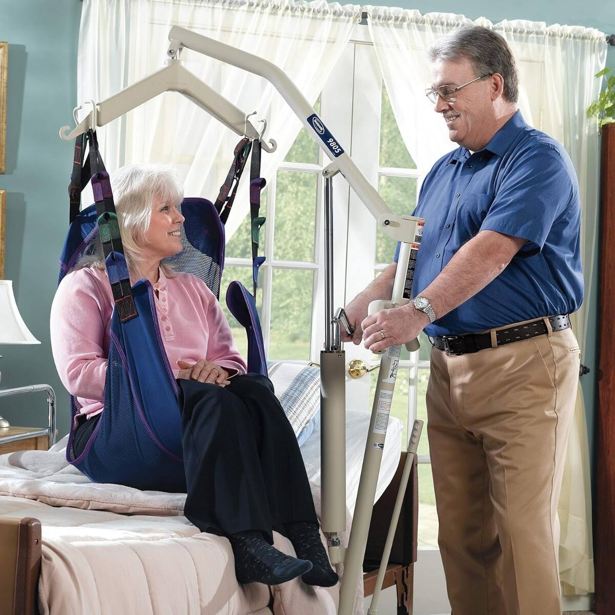 Alt View 1. Invacare - Invacare Hydraulic Patient Lift with R110 Medium Mesh Sling, 450 lb Capacity - Beige.