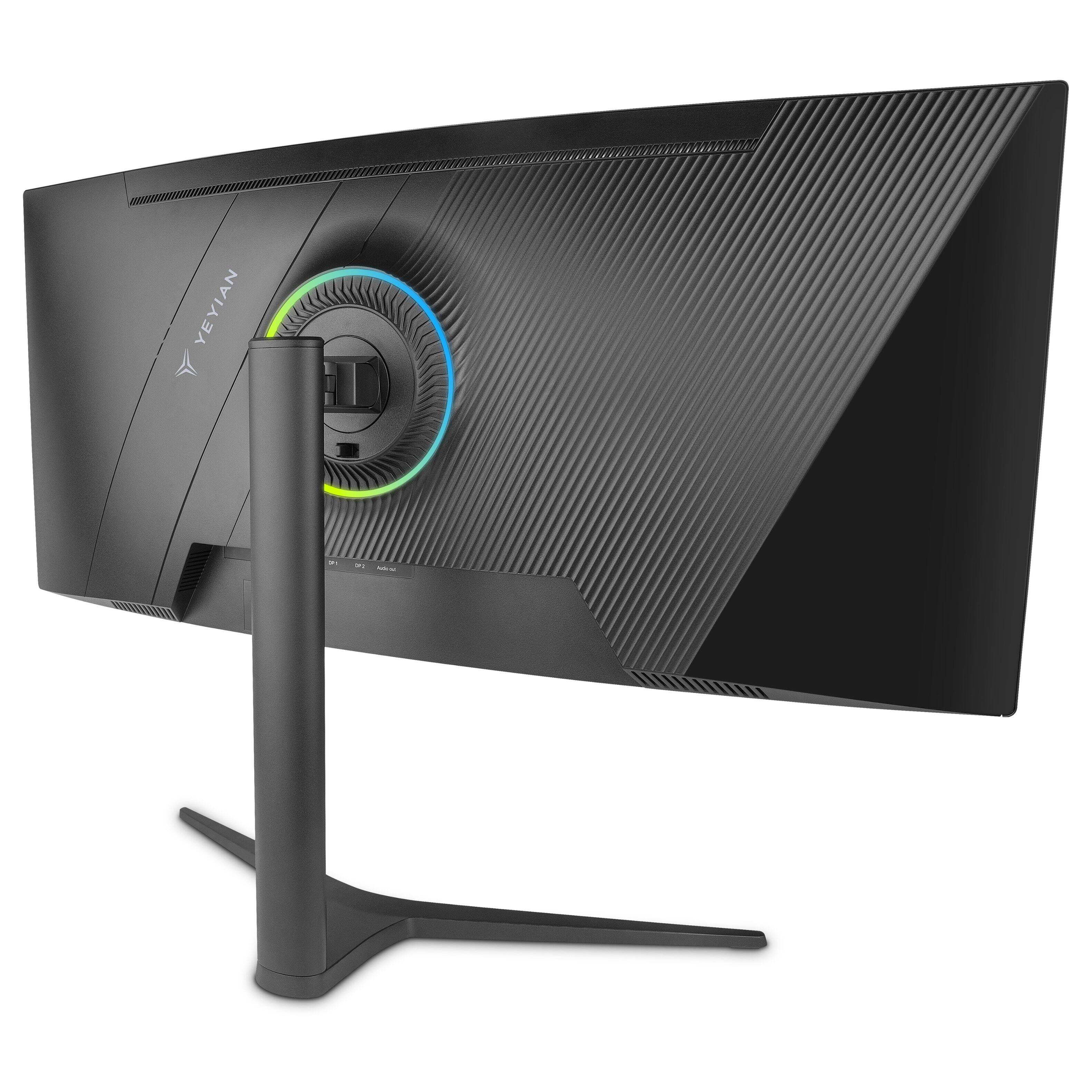 Back. YEYIAN - Yeyian 34" Curved Gaming Monitor. WQHD, VA, 180Hz, 1ms, RGB Lighting, HDMI, DisplayPort, FreeSync, G-Sync, YMC-FV234-M1 - Black.