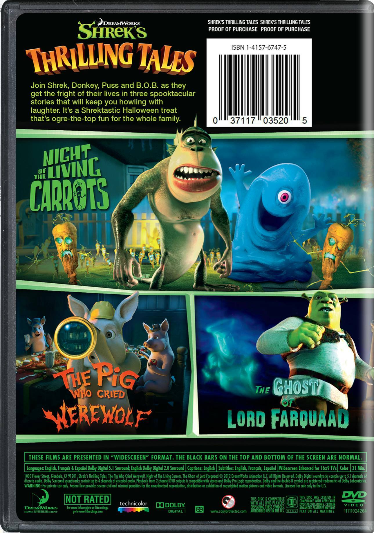 Back. Shrek's Thrilling Tales (2018) [DVD].