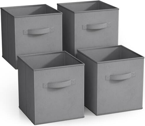 Front. Sorbus - Sorbus Fabric Storage Cubes, 4 Foldable Storage Bins for Organizing Pantry, Cubbies, Toy Box, Clothes Storage - Gray.
