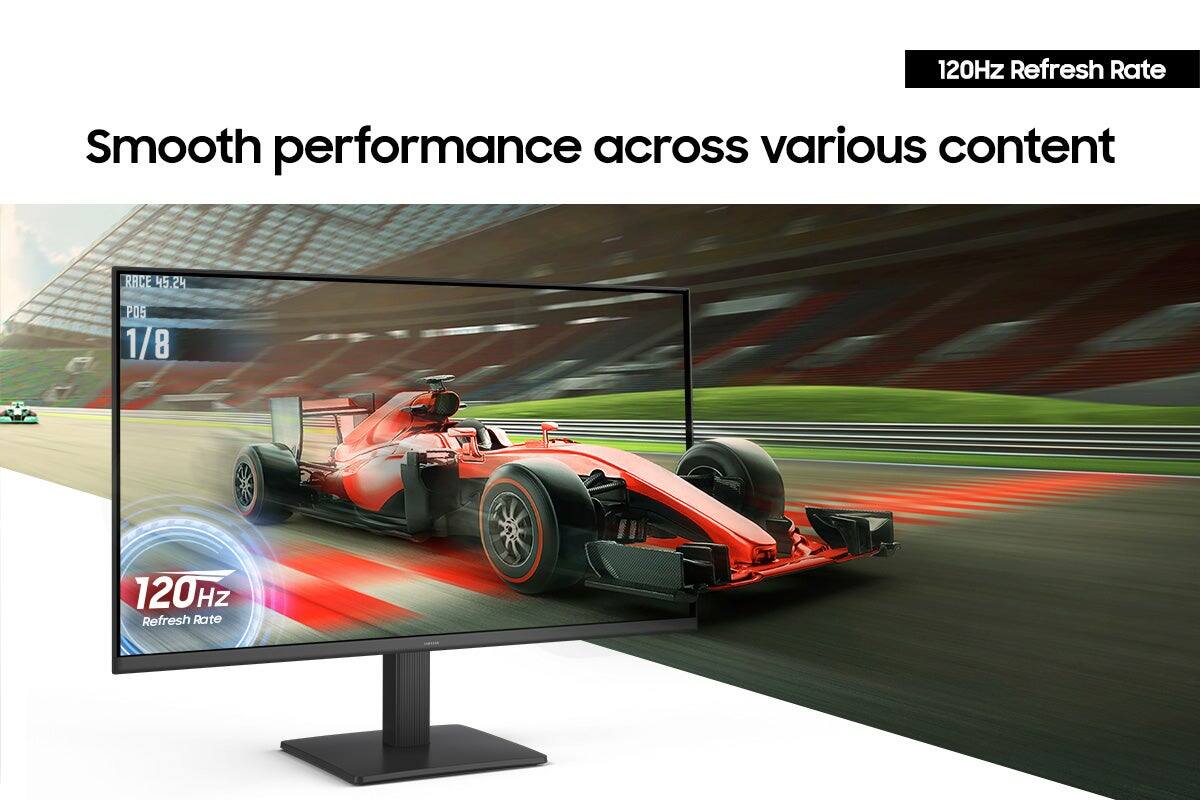 120Hz Refresh Rate  
Smooth performance across various content  

RACE 45.24  
POS 1/8  

120Hz Refresh Rate
