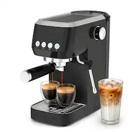 Casabrews - 3700 Essential 20 Bar Espresso Machine,Compact Coffee Latte Machine with Milk Frother,Large Removable Water Tank - Black