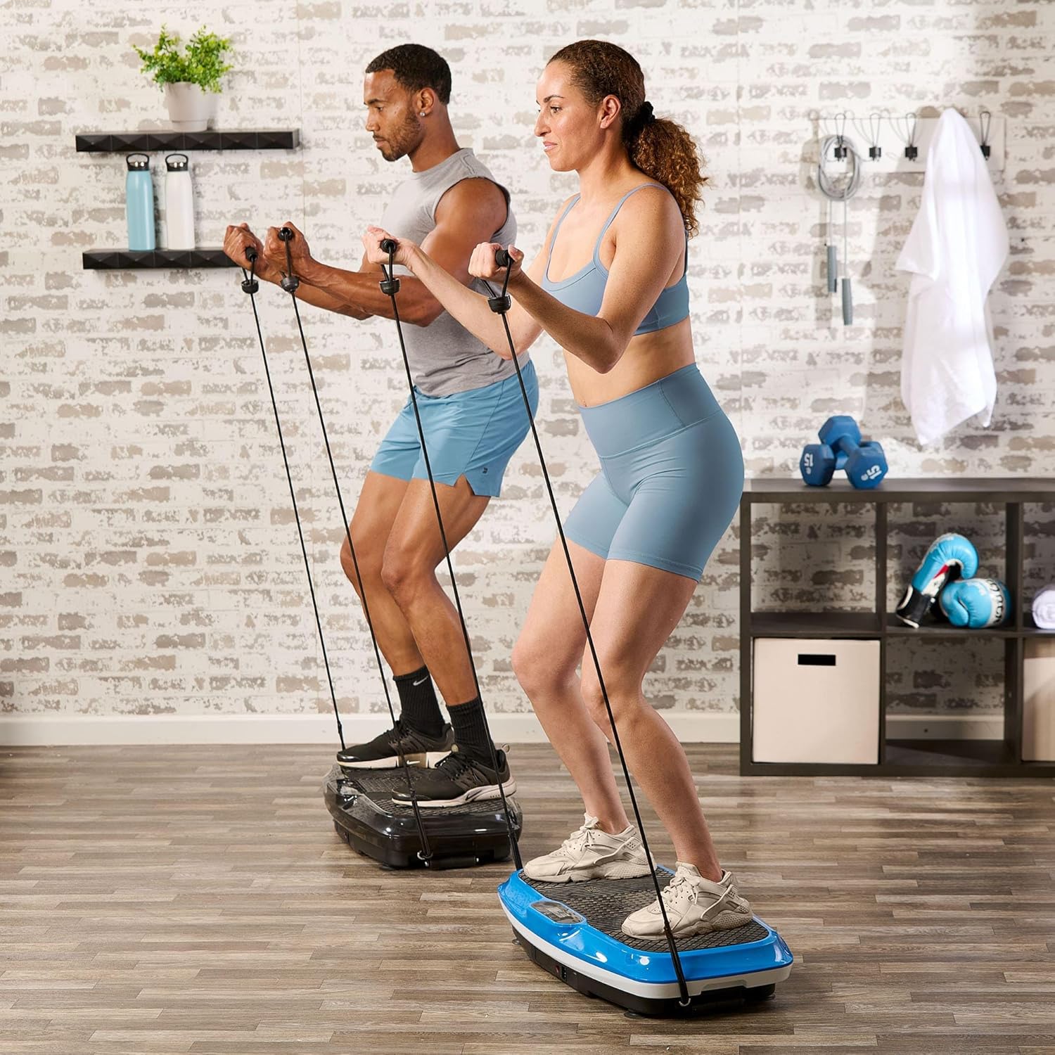 Alt View 3. LifePro - Lifepro Vibration Plate with Acupoints – Full Body Platform for Recovery, Lymphatic Drainage & Fitness Support - Blue.