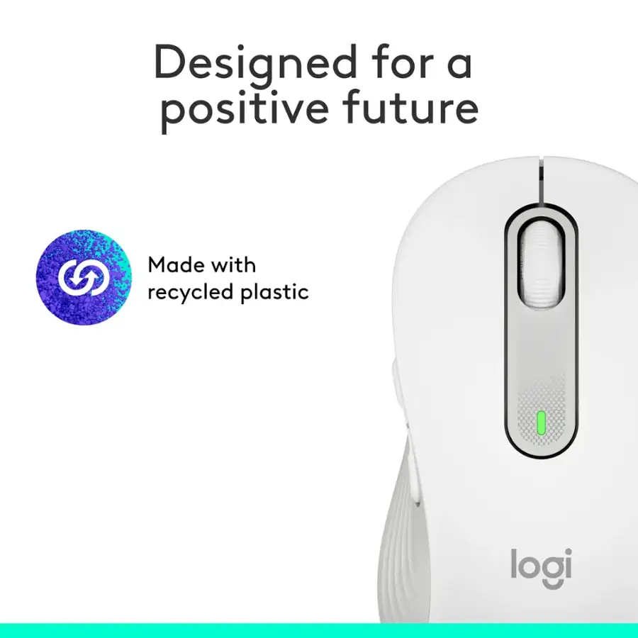 Designed for a positive future Made with recycled plastic Logitech