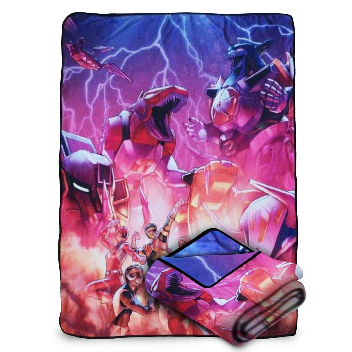 Bazillion Dreams - Refurbished Excellent - Power Rangers Dino Force Blanket - Multicolor
