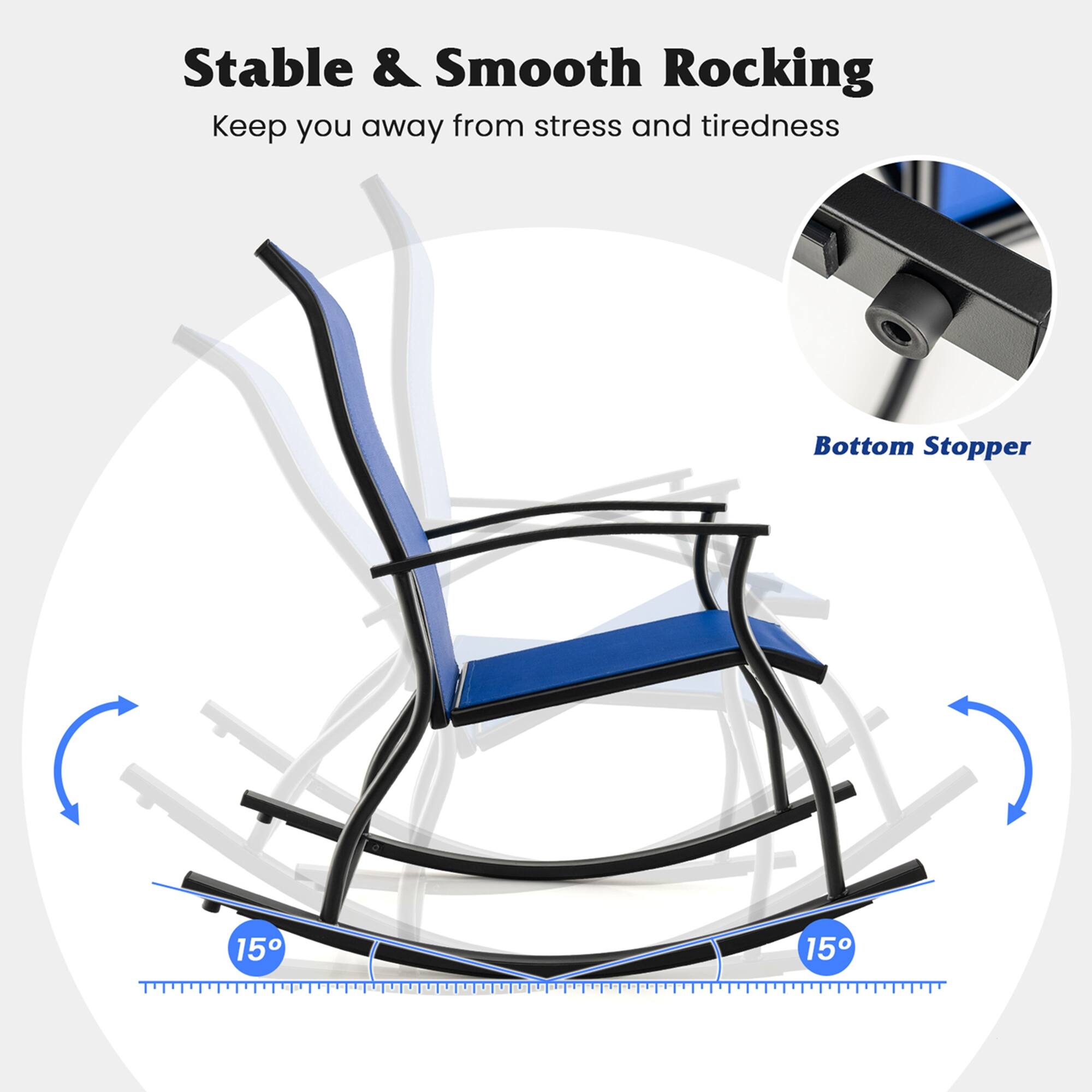 Stable & Smooth Rocking, Keep you away from stress and tiredness, Bottom Stopper 15° 15°