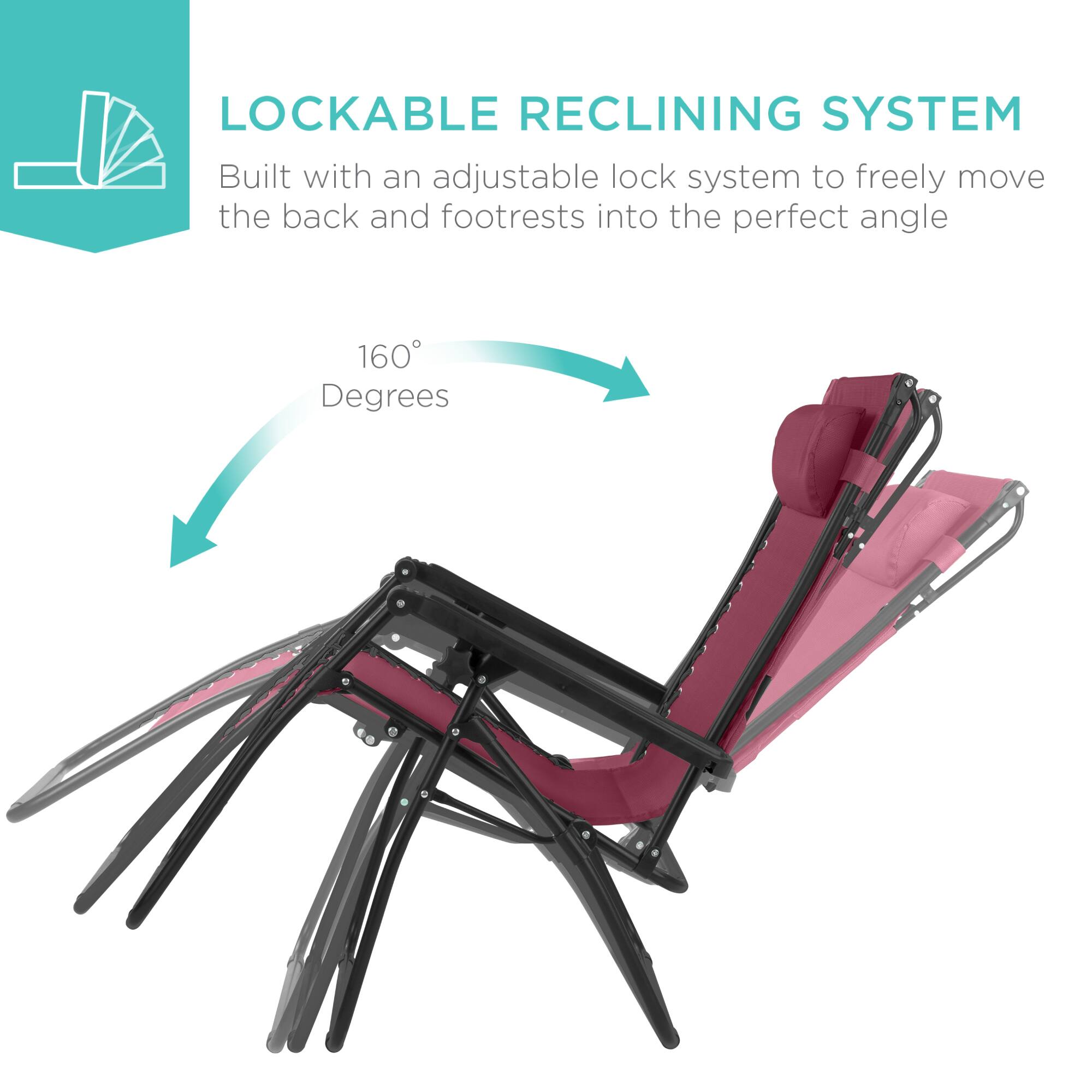 LOCKABLE RECLINING SYSTEM  
Built with an adjustable lock system to freely move the back and footrests into the perfect angle  
160 Degrees