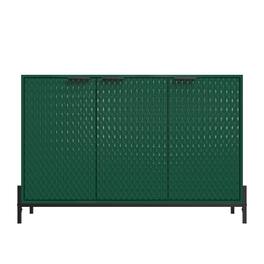 Boyel Living - 31.5 in. H Modern 3-Door Storage Cabinet with High-gloss Finish and Featuring Iron Handles - Green