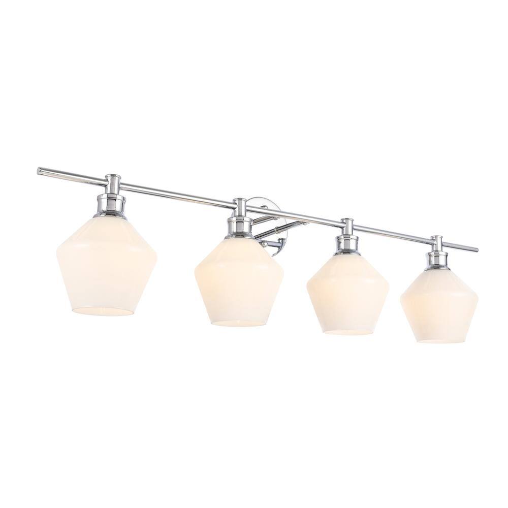 Living District - Gene 4 light Wall sconce - Chrome And Frosted White Glass price history on PriceWatchPro