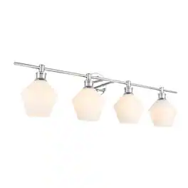 Living District - Gene 4 light Wall sconce - Chrome And Frosted White Glass