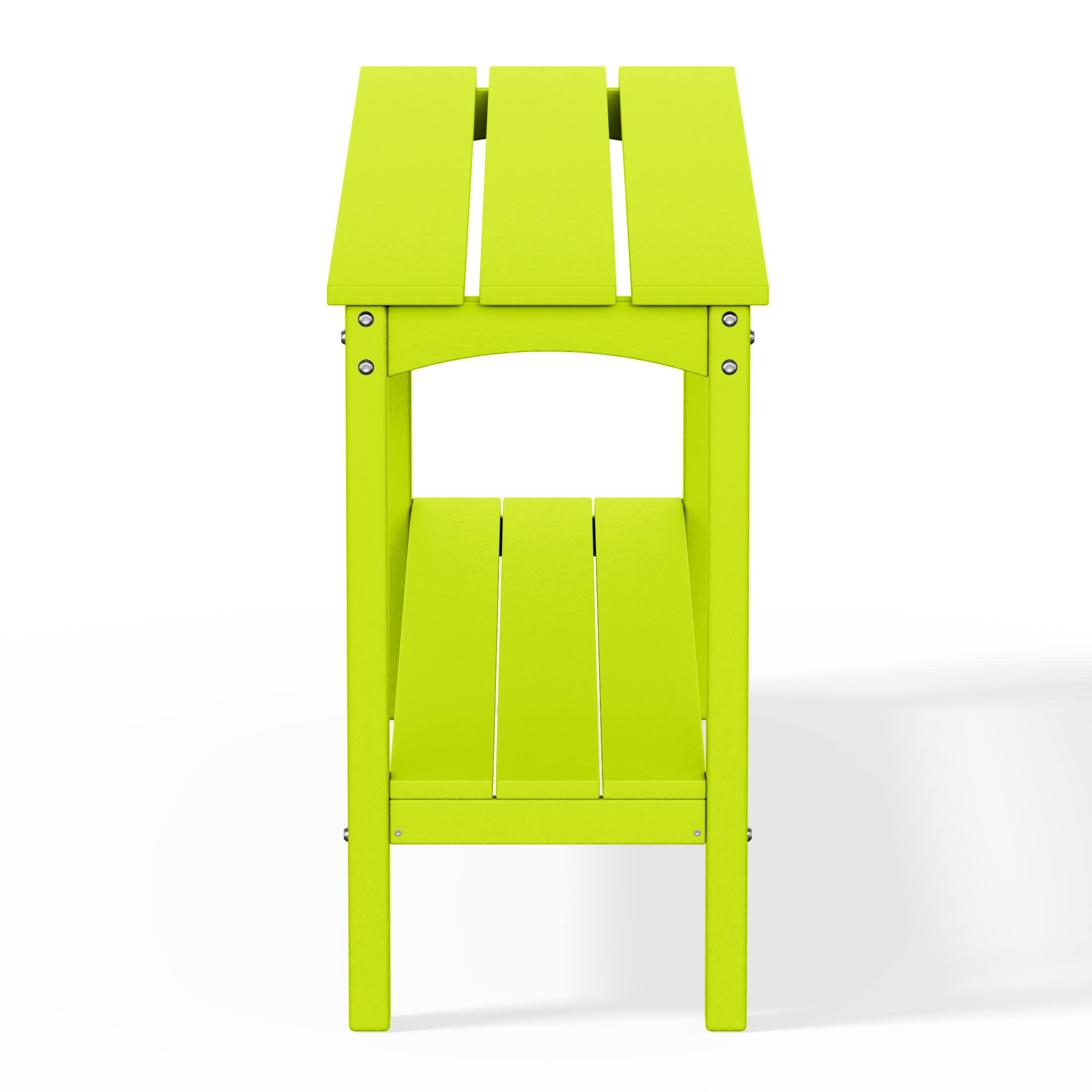 Back. WestinTrends - WestinTrends Malibu 55" Outdoor Patio HDPE Adirondack 2-Tier Shelf Console Table - Lime.