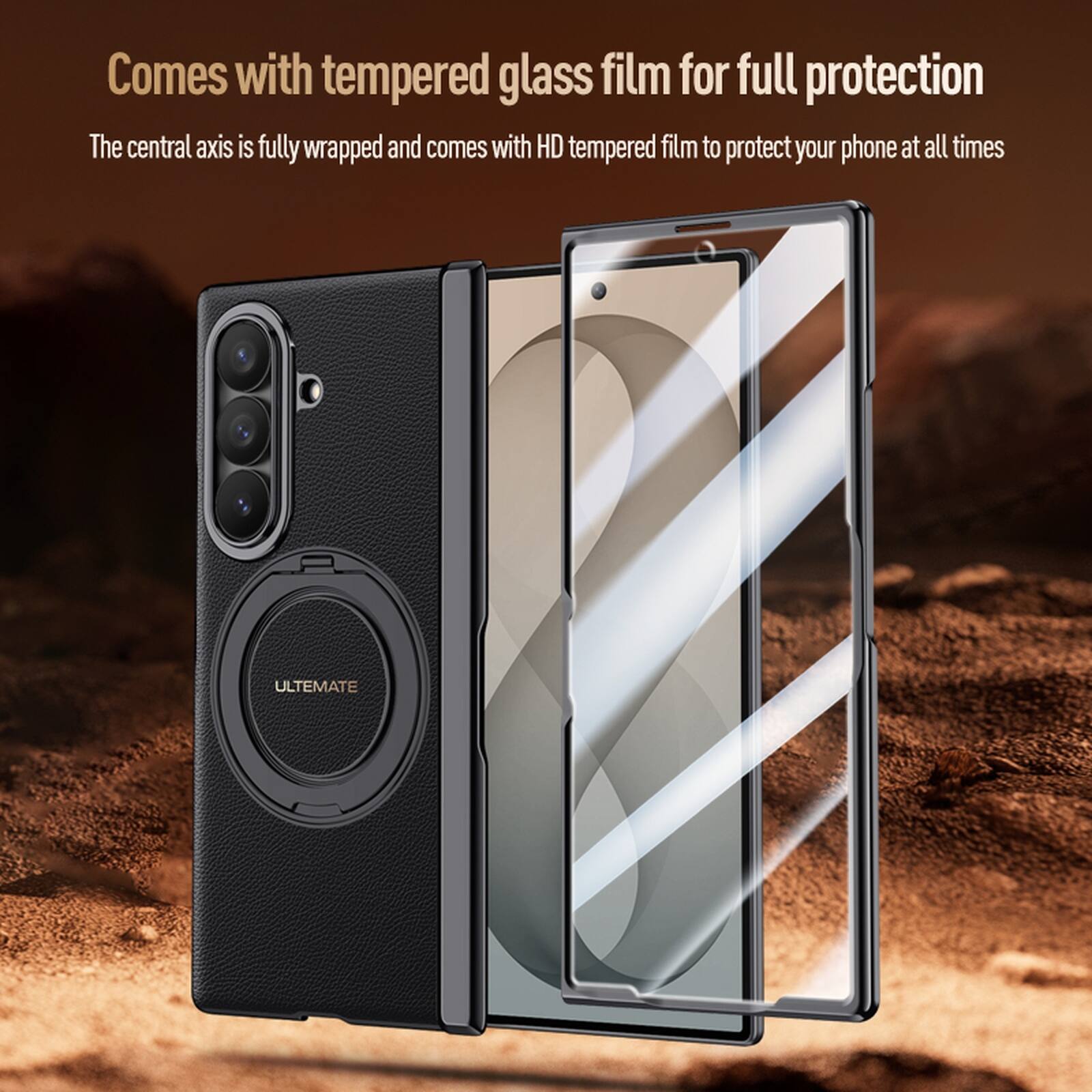 Comes with tempered glass film for full protection

The central axis is fully wrapped and comes with HD tempered film to protect your phone at all times