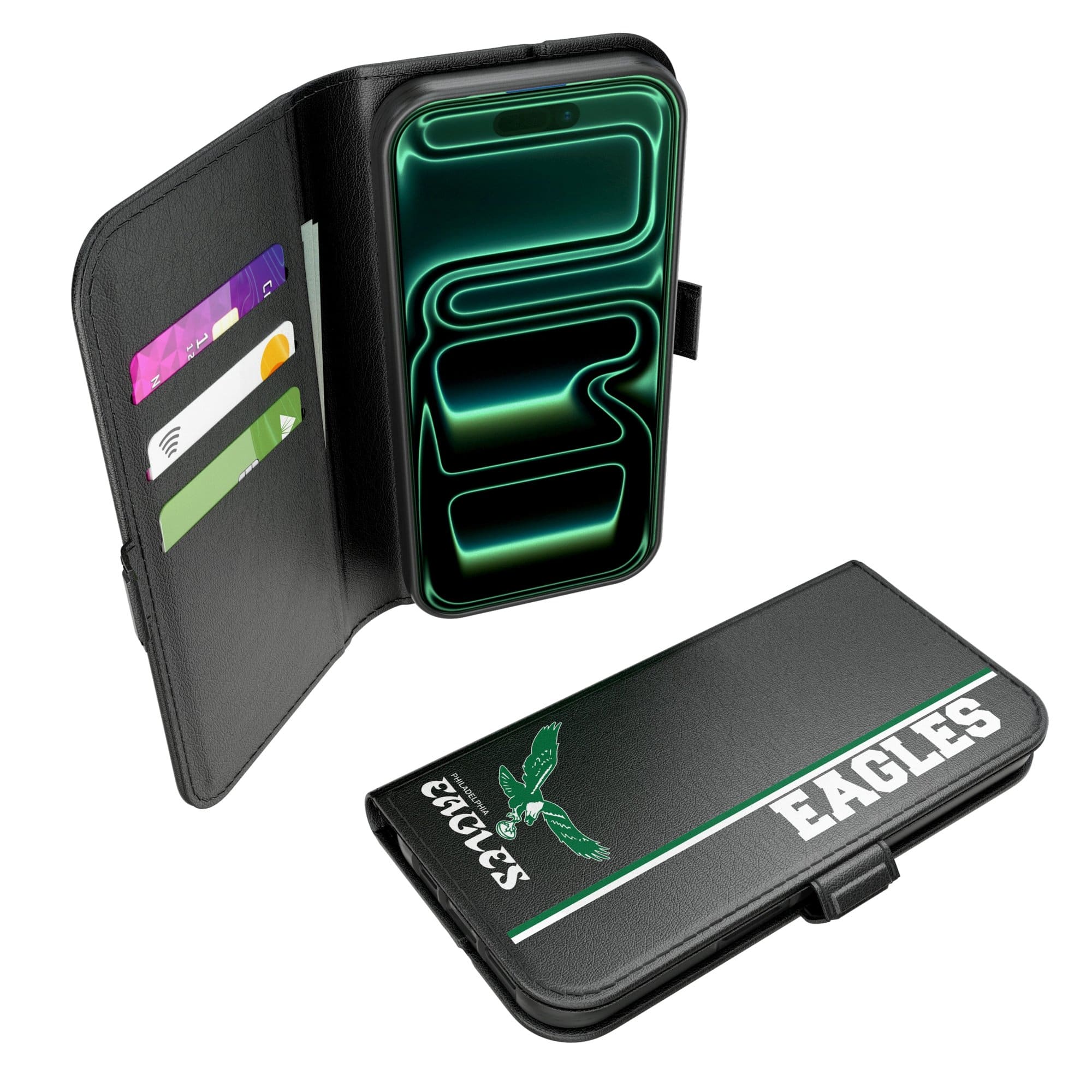 Keyscaper - NFL - Philadelphia Eagles iPhone Folio 2.0 Case - 17 Pro Max - Black price history on PriceWatchPro