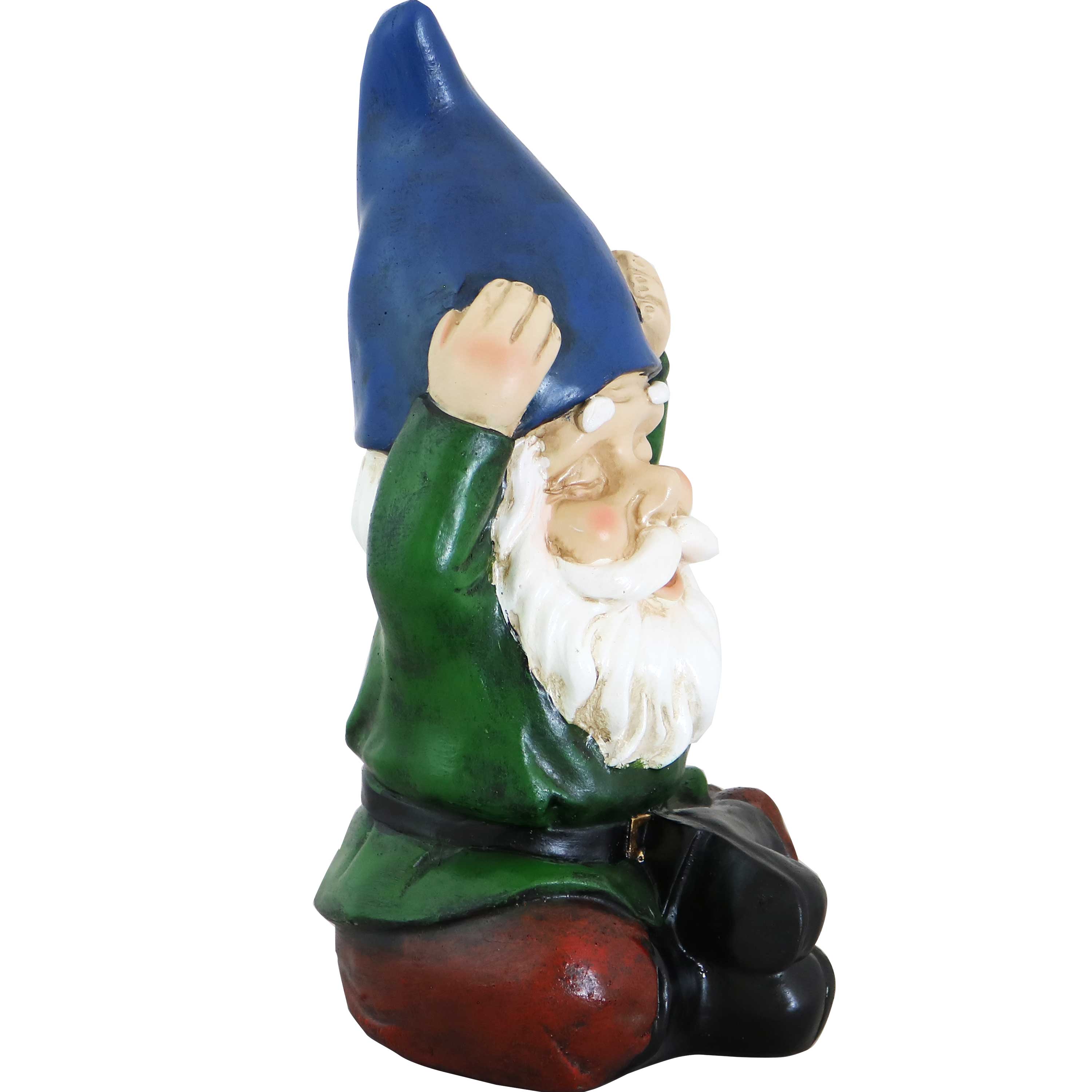 Alt View 3. Sunnydaze - Sage the Yoga Gnome Indoor/Outdoor Garden Statue - 11.75 in - Green.