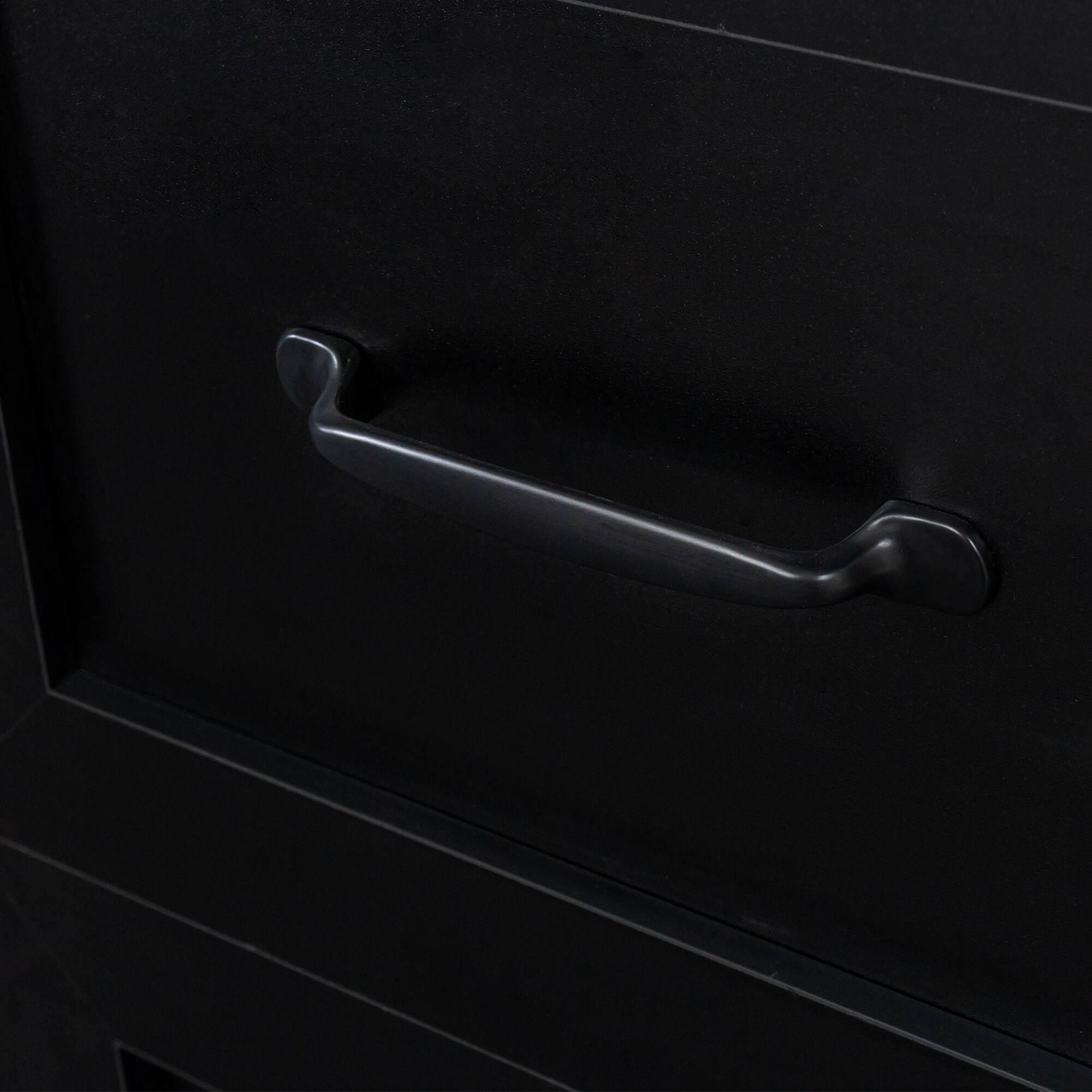 Back. GOODSILO - Home Office Computer Desk with Hutch - Black.