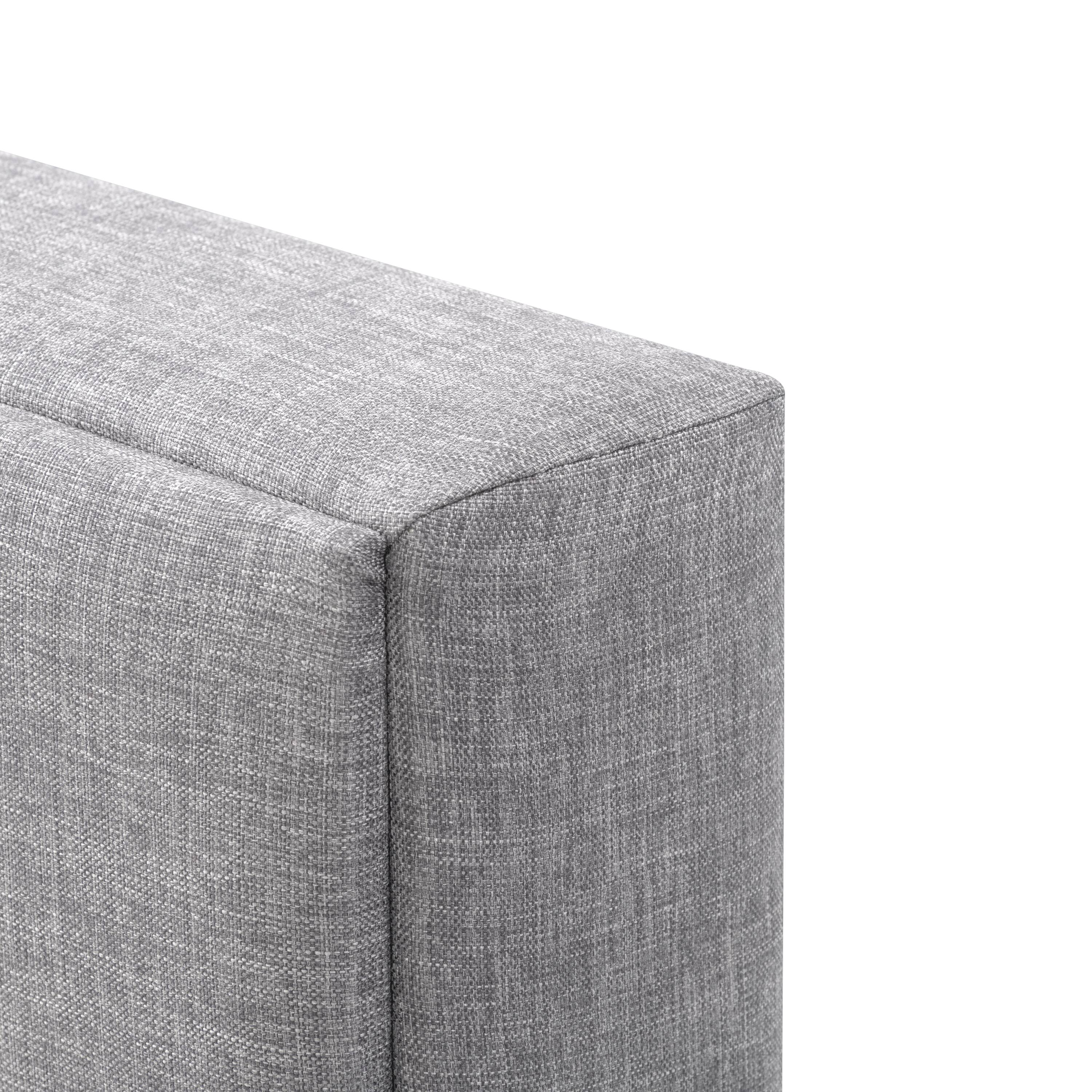 Alt View 1. CorLiving - CorLiving Emerson Light Grey Upholstered Twin Platform Bed Frame with Rectangle Tufted Headboard and Slats - Light Grey.