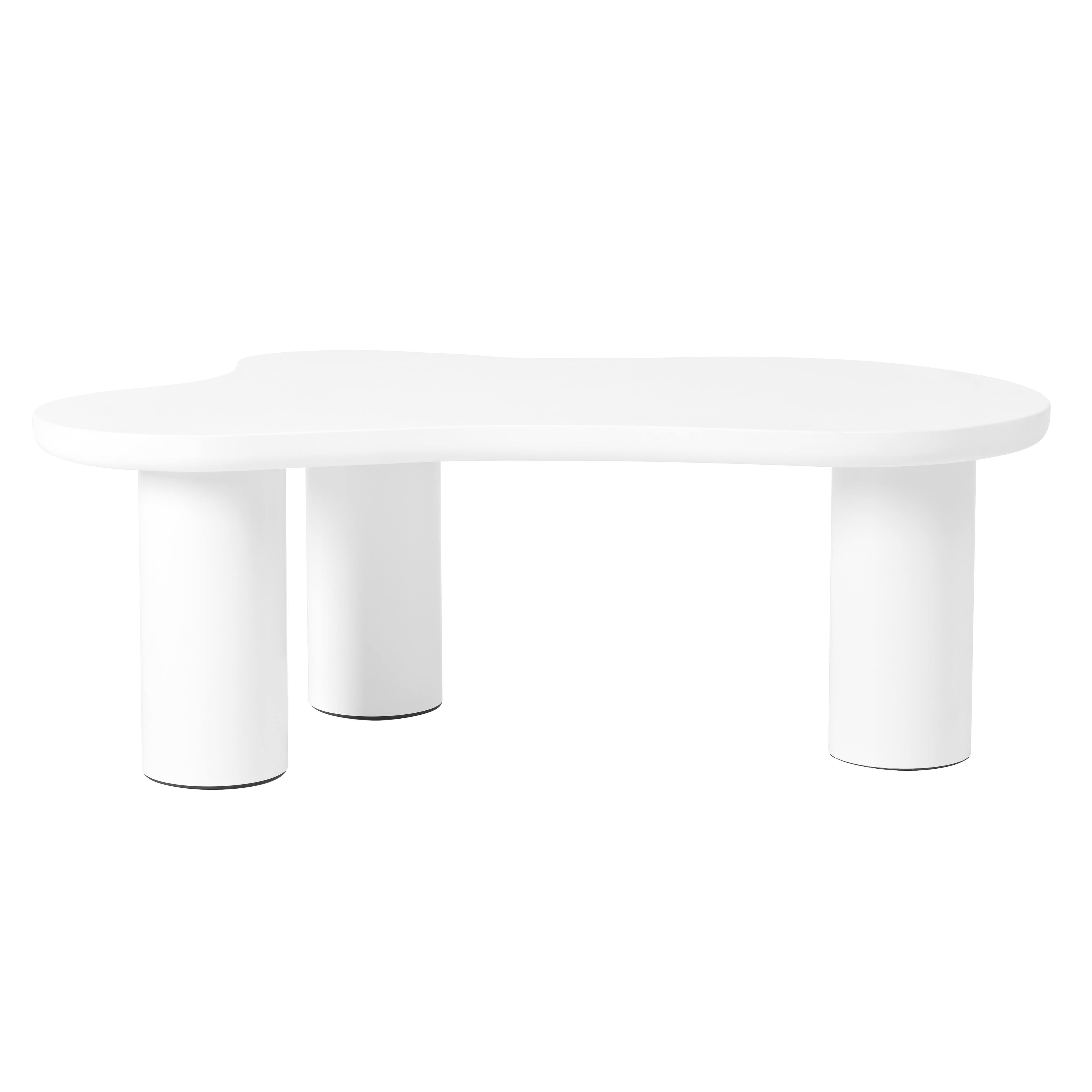Alt View 4. Tiramisubest - Easy Assembly Cloud Coffee Table with 1.5"Thick Tabletop,3 Sturdy Legs,Sleek Center Table with Round Edge,White - White.