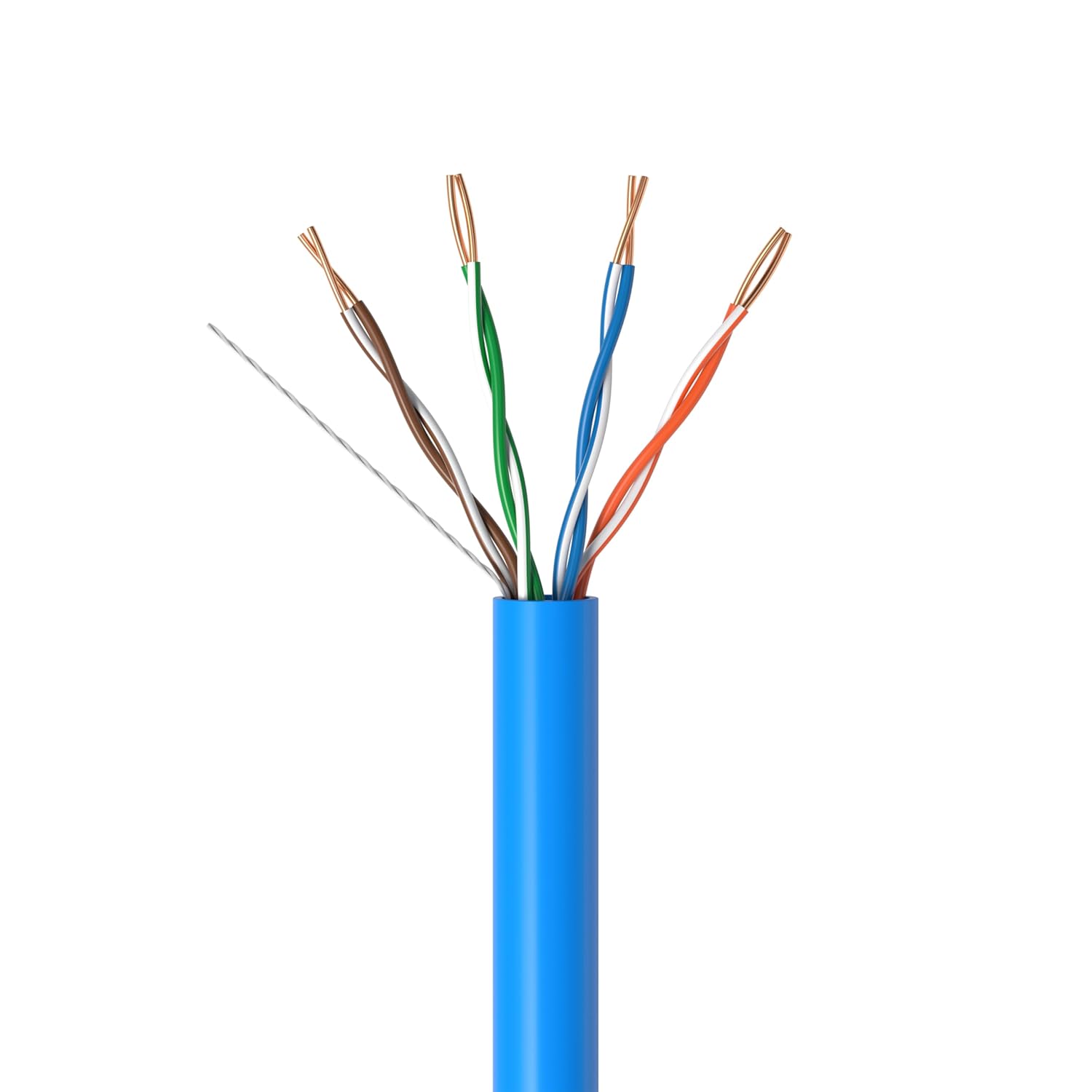 Angle. Cables Direct Online - 1000ft Cat5e Solid 24AWG Cable UTP Cat5 Bulk Pull Box Network Copper Clad Aluminum LAN Wire, Unshielded, Blue.
