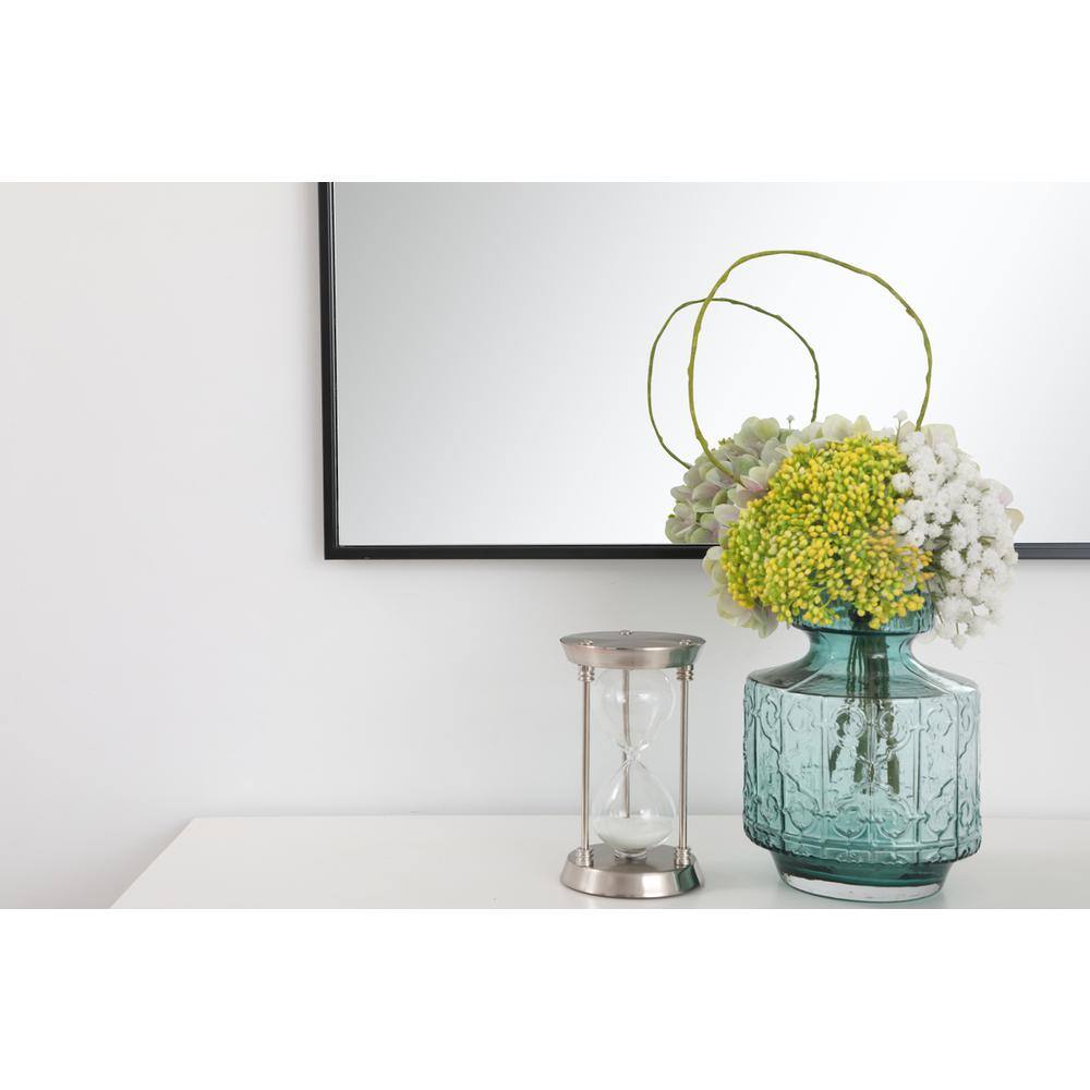 Back. Elegant Decor - Metal frame rectangle mirror 30 inch in Black - Black.