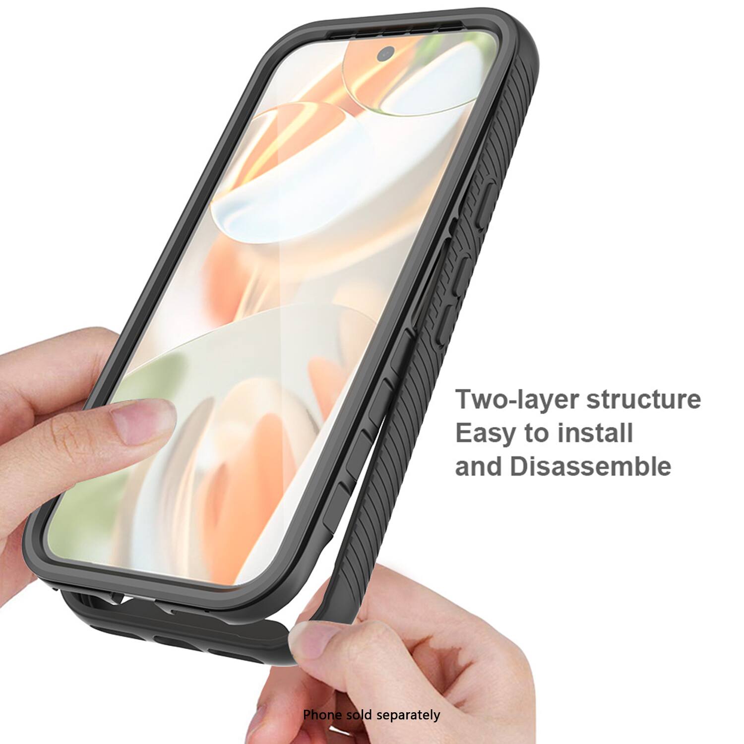 Two-layer structure  
Easy to install and Disassemble  

Phone sold separately